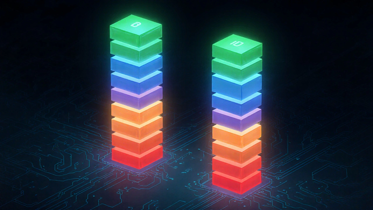 Vue isométrique d&#039;un carnet d&#039;ordres numérique avec colonnes bid/ask et heatmap de liquidité.